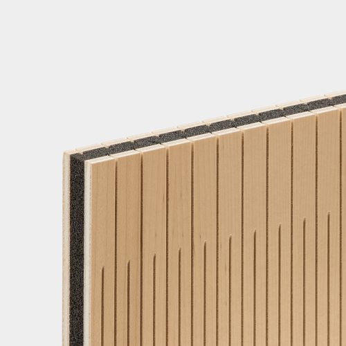 maple-wall-panels-acoustic-panels Un primo piano dei pannelli per parete in acero progettati come pannelli acustici